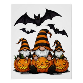 Pôster Cartaz Brilhante de Gnomo de Halloween
