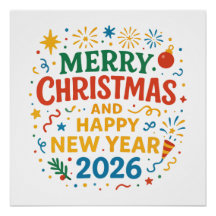Cartaz Brilhante de Natal Feliz