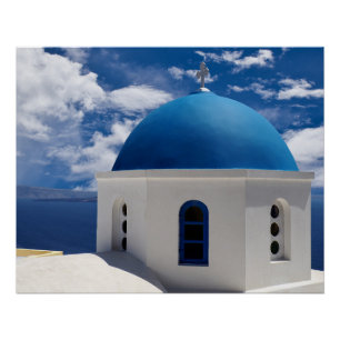 Pôster Cartaz Brilhante de Santorini, Grécia