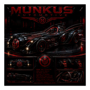 Pôster cartaz brilhante munkus/automóvel/patrulha noturna