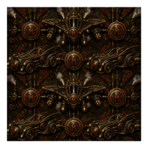 Pôster cartaz brilhante steampunk munkus/patrulha noturna