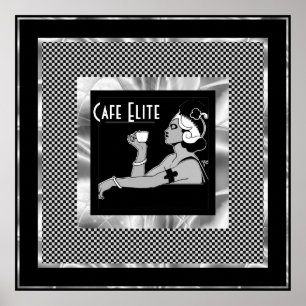 Poster Cartaz Café Vintage Elite Art Déco