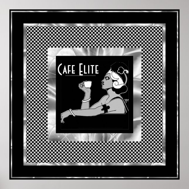 Poster Cartaz Café Vintage Elite Art Déco (Frente)