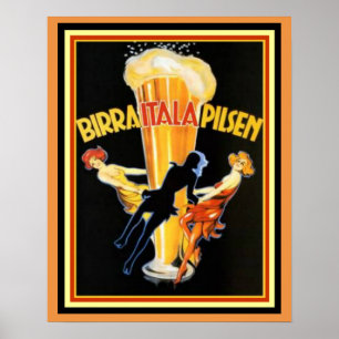 Poster Cartaz Cappiello Birra Itala Pilsen 40 x 50 cm