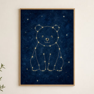 Poster Cartaz Celestial Aquarela Constelação Urso