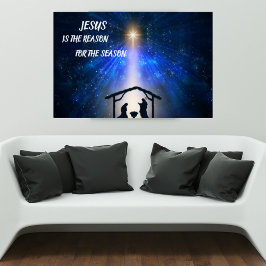 Pôster Cartaz Cena de Natal Jesus É a Razão
