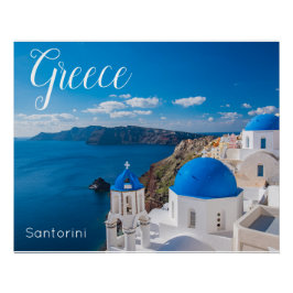 Pôster Cartaz Cênico de Santorini Grécia