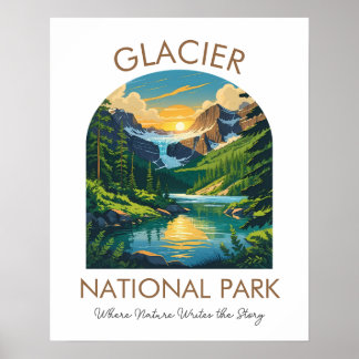 Poster Cartaz Cênico do Parque Nacional Glacier
