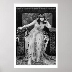 Pôster Cartaz cinematográfico de Theda Bara Cleopatra B&