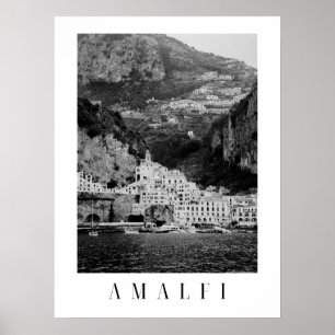 Poster Cartaz clássico em preto e branco de Amalfi