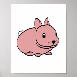 Poster Cartaz Coelho Rosa