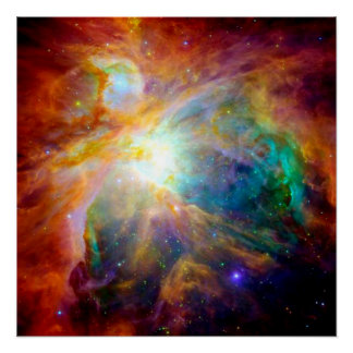 Pôster Cartaz Colorido da Nebulosa de Órion