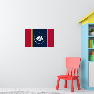 Poster Cartaz com a Bandeira do Estado do Mississippi, EU
