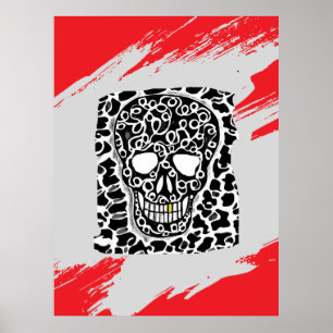 Poster Cartaz com Desenho de Caveira