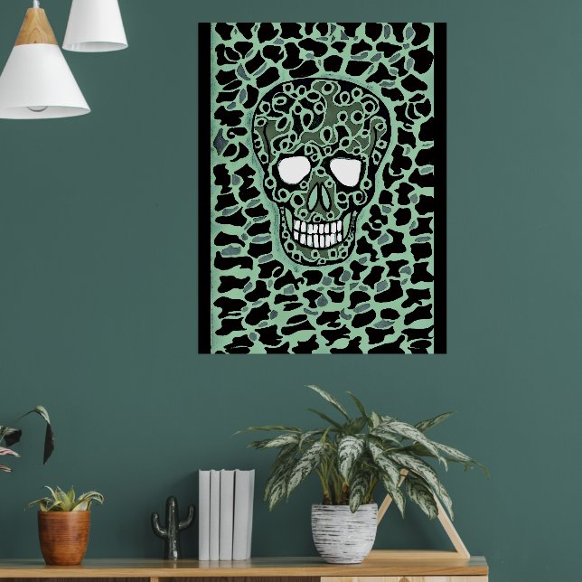 Poster Cartaz com Desenho de Caveira (Sala de Estar 1)