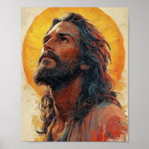 Poster Cartaz com Retrato de Jesus Manso – Cristão Pacífi