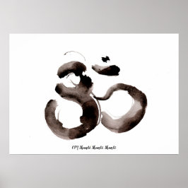 Poster Cartaz com um motivo de mindfulness Om (Aum)