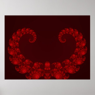 Poster Cartaz Coração Vermelho Intenso