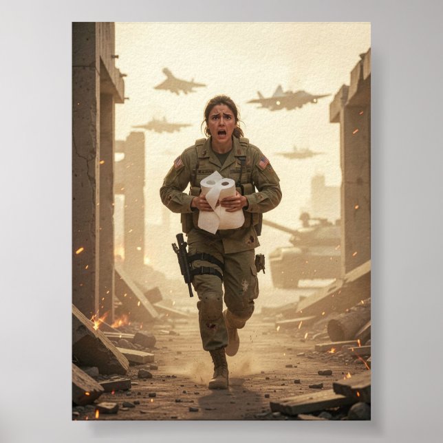 Poster Cartaz Correndo Através da Ruína e Determinação (Frente)