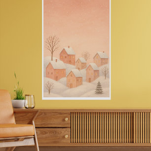 Poster Cartaz da Aldeia Aconchegante de Inverno