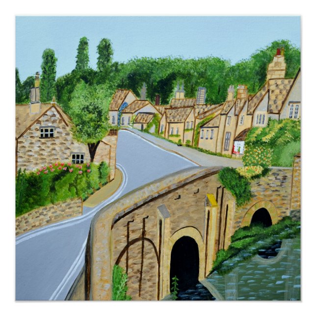 Pôster Cartaz da Aldeia de Cotswold Inglaterra (Frente)
