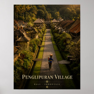 Poster Cartaz da Aldeia Penglipuran Bali