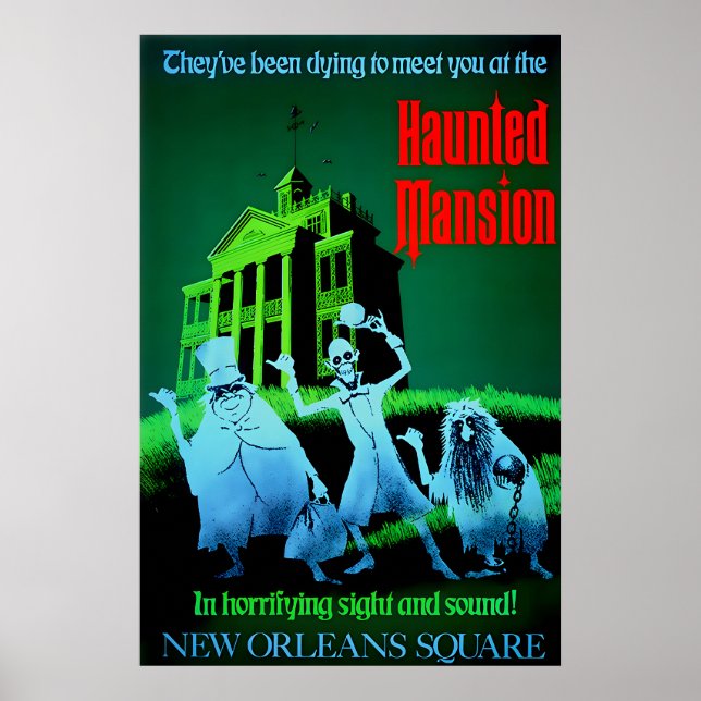 Poster Cartaz da Atração Disneyland 1969 Haunted Mansion (Frente)