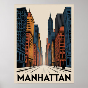 Poster Cartaz da Avenida Retrô de Manhattan