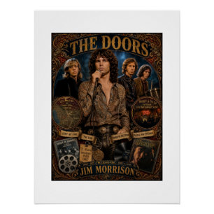 Pôster Cartaz da banda de rock The Doors Jim Morrison Vin