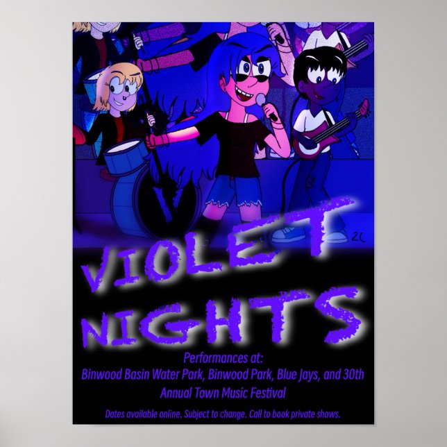 Poster Cartaz da Banda Violet Nights (Frente)