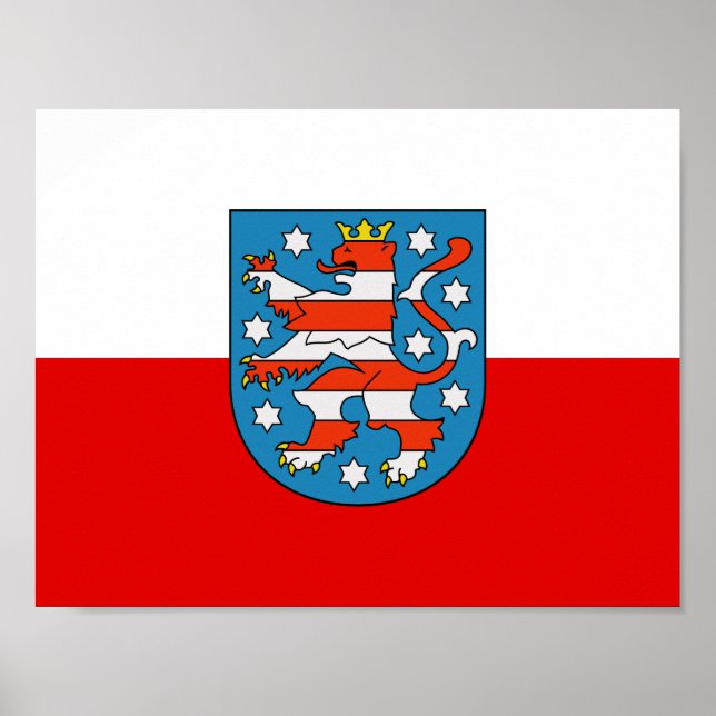 Poster Cartaz da Bandeira da Turíngia (Frente)