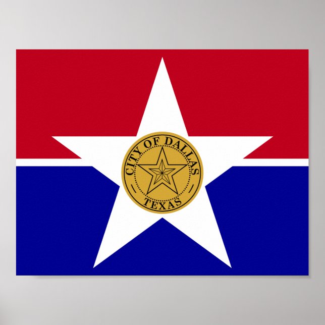Poster Cartaz da Bandeira de Dallas, Texas (Frente)