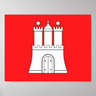 Poster Cartaz da bandeira de Hamburgo