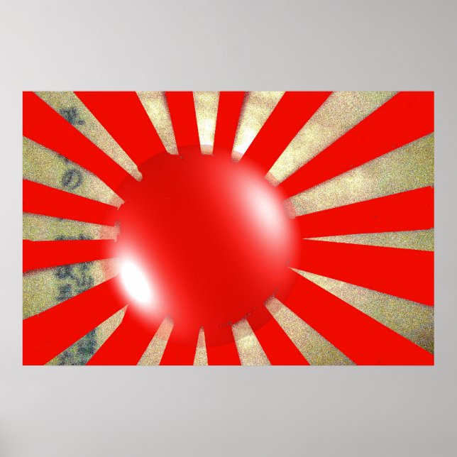 Poster Cartaz da Bandeira Japonesa (Frente)