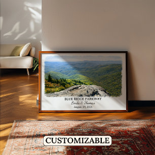 Poster Cartaz da Blue Ridge Parkway Carolina do Norte, Aq