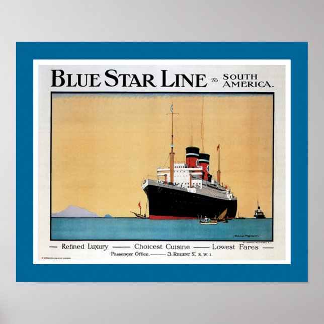 Pôster Cartaz da Blue Star Line (Frente)