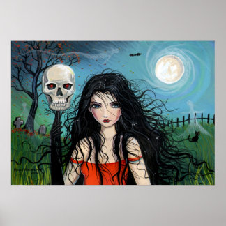 Poster Cartaz da Bruxa do Halloween por Molly Harrison