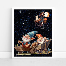 Poster Cartaz da Bruxa Pequena e Fofa e do Gnomo Feliz