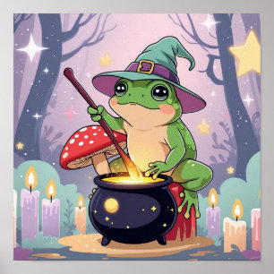Poster Cartaz da Bruxa Sapo – Arte de Parede Kawaii Sapo