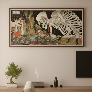 Pôster Cartaz da Bruxa Takiyasha Esqueleto de Utagawa Kun