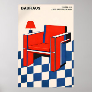 Poster Cartaz da Cadeira Bauhaus, Geométrico Moderno de M