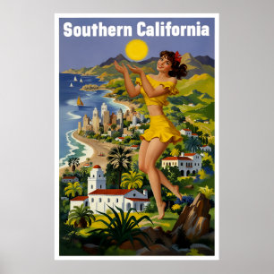 Poster cartaz da Califórnia do Sul