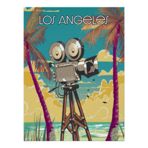 Pôster Cartaz da câmera de cinema de Los Angeles