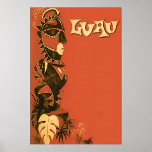 Poster Cartaz da capa do cardápio do Luau Restaurant Bar 