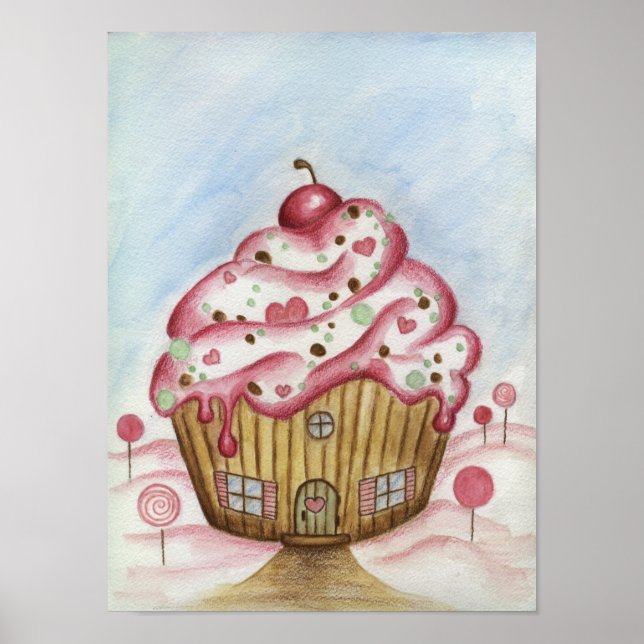 Pôster Cartaz da Casa de Cupcake (Frente)