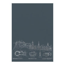 Cartaz da Cidade de Blueprint Urbano Escuro