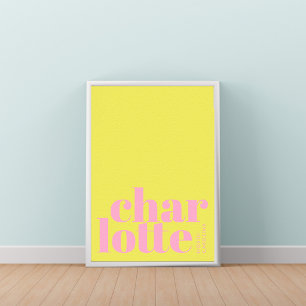 Poster Cartaz da cidade moderna de Charlotte Carolina do