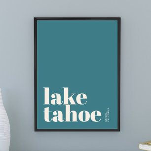 Poster Cartaz da cidade moderna de Lake Tahoe Nevada Cali