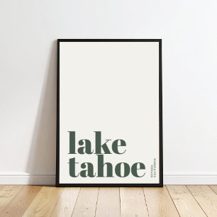Poster Cartaz da cidade moderna de Lake Tahoe Nevada Cali