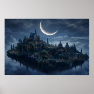 Poster Cartaz da Cidadela Gótica Flutuante Soothing Sav